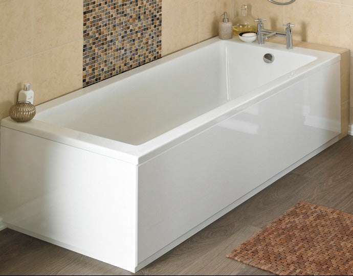 Nuie Classic Bath Panels Gloss White Contemporary Front Panel & Plinth