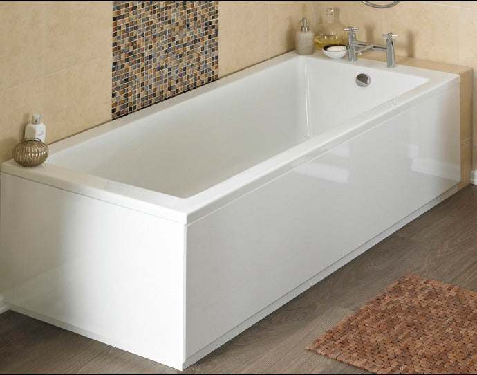 Nuie Classic Bath Panels Gloss White Contemporary Front Panel & Plinth