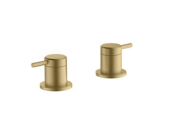 Britton Hoxton Panel Valves - Brushed Brass - HOX.025BB - TAP 'N' SHOWER