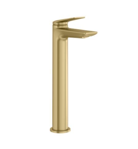 Britton Greenwich Tall Mono Basin Mixer - Brushed Brass - GRE.112BB - TAP 'N' SHOWER