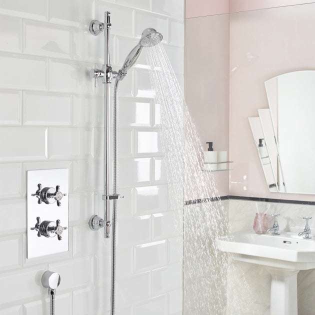 Bristan 1901 Dual Concealed Mixer Shower with Shower Kit - Chrome - 19