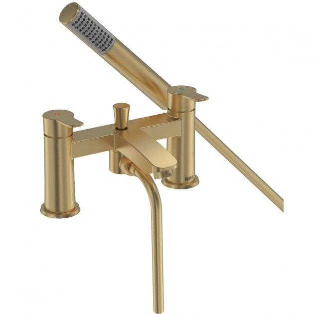 Bristan Appeal Bath Shower Mixer Tap Pillar Mounted - Brushed Brass - APL BSM BB - TAP 'N' SHOWER