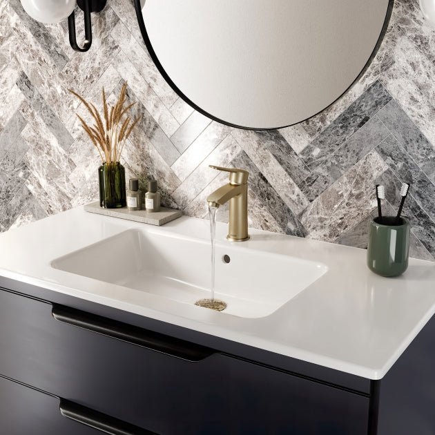 Bristan Appeal Eco Start Basin Mixer Tap with Clicker Waste - Brushed Brass - APL ES BAS BB - TAP 'N' SHOWER