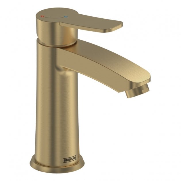 Bristan Appeal Eco Start Basin Mixer Tap with Clicker Waste - Brushed Brass - APL ES BAS BB - TAP 'N' SHOWER