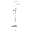 Bristan Buzz Modern Shower Rigid Riser Kit and Fixed Head Thermostatic Bar Mixer Shower - Chrome - BUZ2 SHXDIVCTFF C