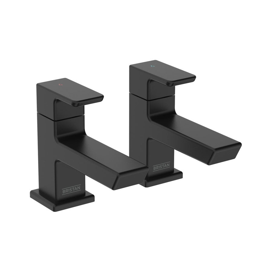 Bristan Cobalt Basin Pillar Taps - Black - COB 1/2 BLK - TAP 'N' SHOWER