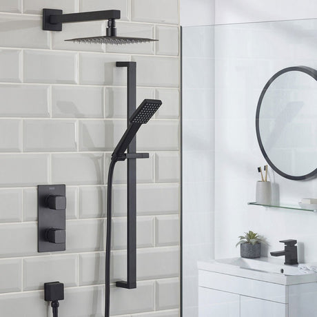 Bristan Cobalt Recessed Concealed Dual Control Shower Pack - Black - COBALT BLK SHWR PK - TAP 'N' SHOWER