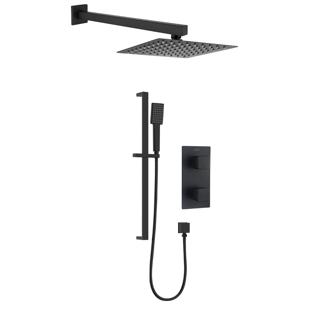 Bristan Cobalt Recessed Concealed Dual Control Shower Pack - Black - COBALT BLK SHWR PK - TAP 'N' SHOWER