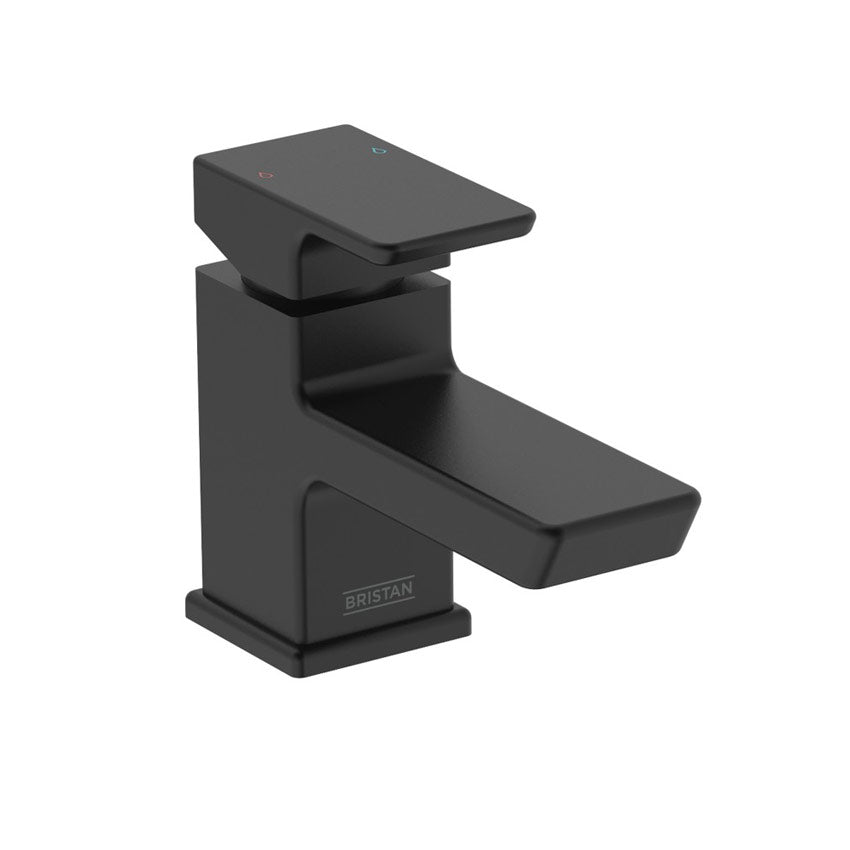 Bristan Cobalt Basin Mixer Tap with Clicker Waste - Black - COB BAS BLK - TAP 'N' SHOWER
