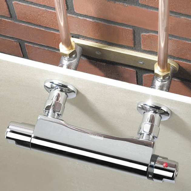 Bristan Recessed Modern Wall Mount Fixing 50 - 62mm Cavity - Chrome Plated - WMNT9 C - TAP 'N' SHOWER