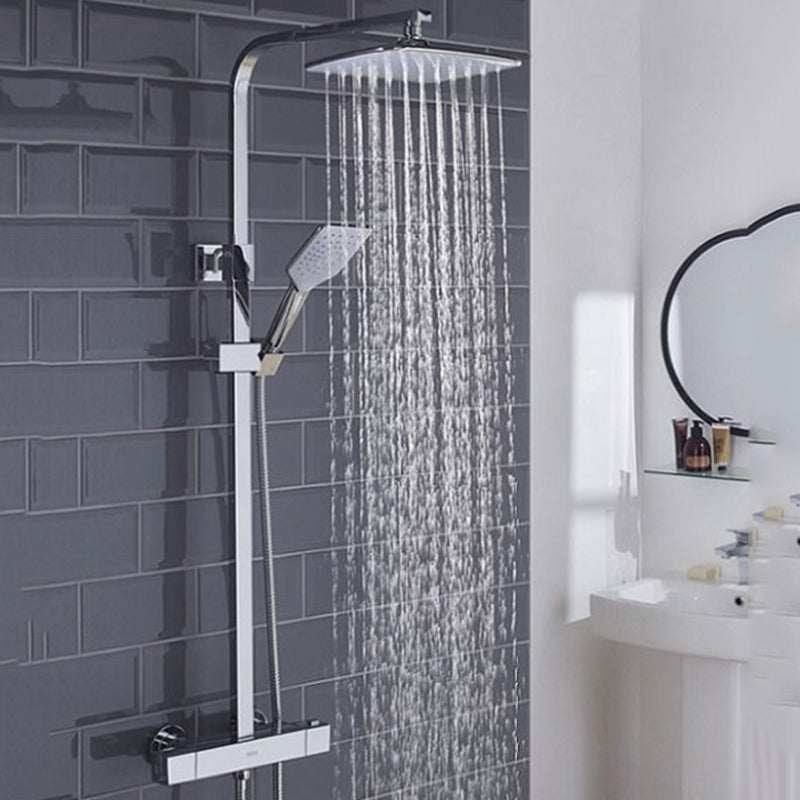 Bristan Craze Modern Thermostatic Bar Mixer Shower with Shower Rigid Riser Kit and Fixed Head - Chrome - CRZ2 SHXDIVCTFF C - TAP 'N' SHOWER