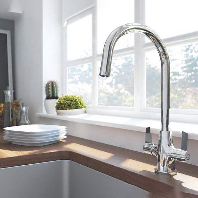 Bristan Echo EasyFit Modern Mono Kitchen Sink Mixer Tap - Chrome - EC
