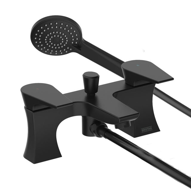 Bristan Hourglass Bath Shower Mixer Tap - Black - HOU BSM BLK - TAP 'N' SHOWER