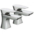 Bristan Hourglass Modern Square Manual Bath Taps Pair - Chrome - HOU 3/4 C