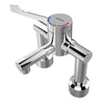 Bristan Modern Commercial Thermostatic Pillar Mounted Mixer Tap - Chrome - H64DMT2