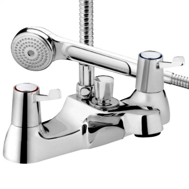Bristan Value Bath Shower Mixer Tap with 76mm Metal Lever Handles - Chrome - VAL2 BSM C CD - TAP 'N' SHOWER