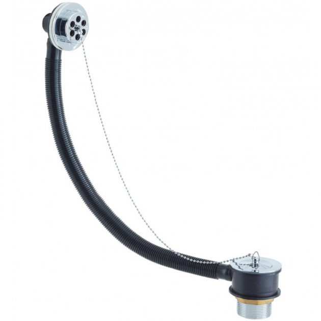 Bristan Slotted Contemporary Luxury Bath Waste with Brass Plug - Chrome  - W BATH11 C