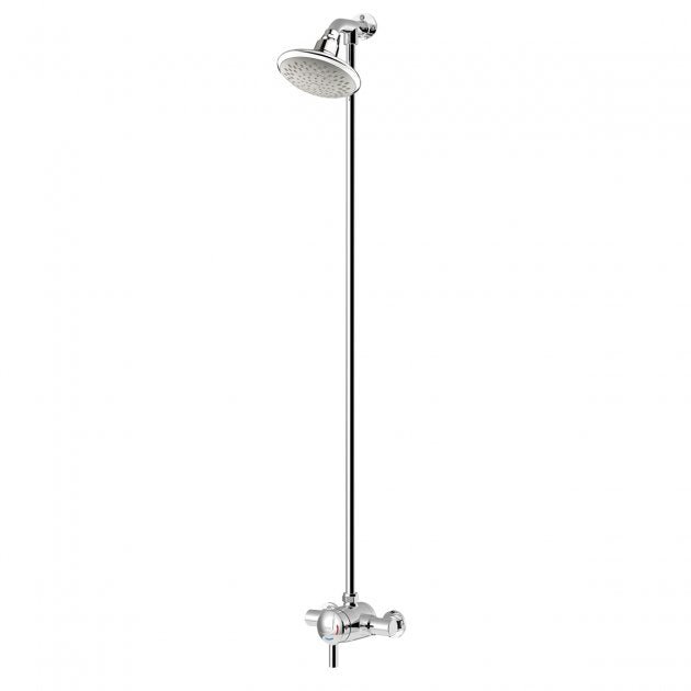 Bristan Opac Mini Thermostatic Exposed Mixer Shower with Rigid Riser Kit - Chrome - MINI2 TS1203 RR C - TAP 'N' SHOWER