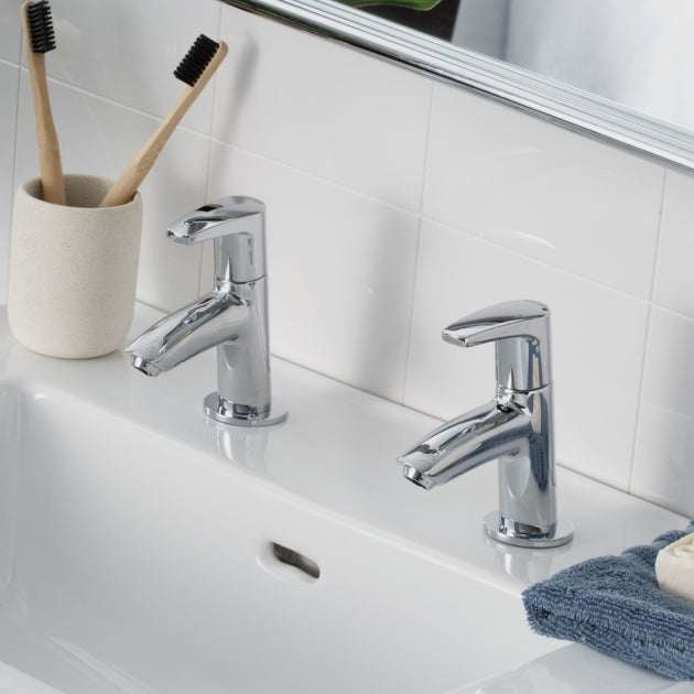 Bristan Orta Modern Round Basin Taps - Chrome - OR 1/2 C