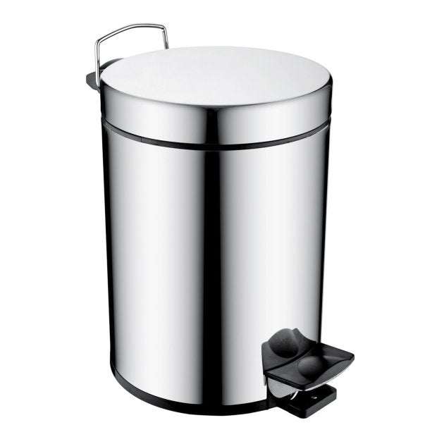 Bristan Pedal Modern Stainless Steel Waste Bin - Chrome - COMP BIN C - TAP 'N' SHOWER