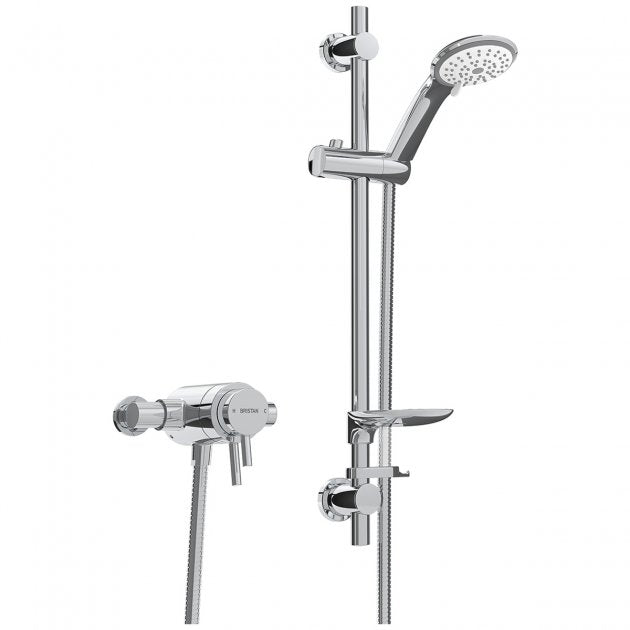 Bristan Prism Exposed Dual Control Shower Valve with Adjustable Riser Kit - Chrome - PM2 CSHXAR C - TAP 'N' SHOWER