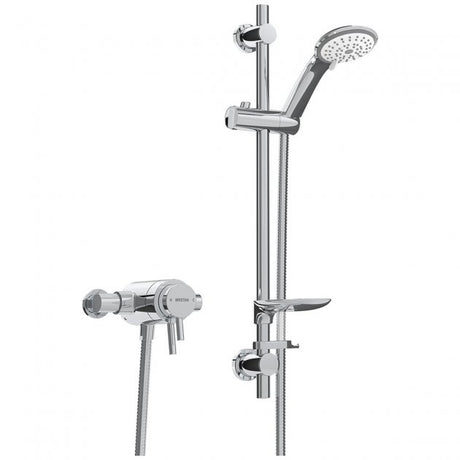 Bristan Prism Exposed Dual Control Shower Valve with Adjustable Riser Kit - Chrome - PM2 CSHXAR C - TAP 'N' SHOWER