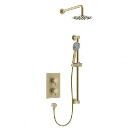Bristan Prism Concealed Dual Control Shower Pack - Brushed Brass - PRISM BB SHWR PK - TAP 'N' SHOWER