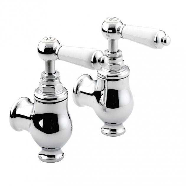 Bristan Renaissance Pillar Mounting Round Globe Bath Taps - Chrome - RS2 GLO C - TAP 'N' SHOWER