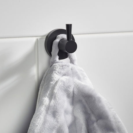 Bristan Black Round Single Robe Hook - Black - RD HOOK BLK - TAP 'N' SHOWER
