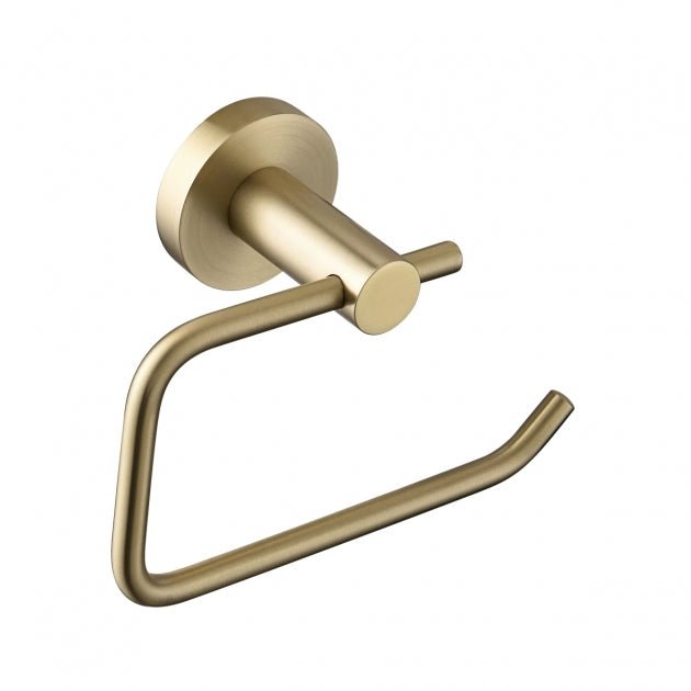 Bristan Round Brass Toilet Roll Holder - Brushed Brass - RD ROLL BB - TAP 'N' SHOWER