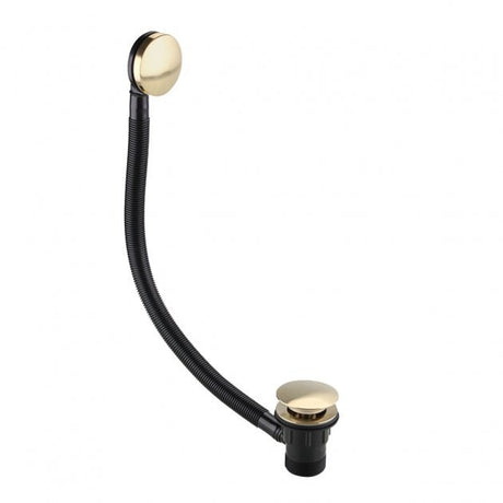 Bristan Round Clicker Bath Waste with Overflow - Brushed Brass - W BATH03 BB - TAP 'N' SHOWER