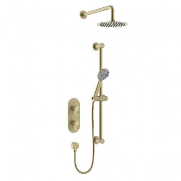 Bristan Saffron Concealed Dual Control Shower Pack - Brushed Brass - SAFFRON BB SHWR PK - TAP 'N' SHOWER