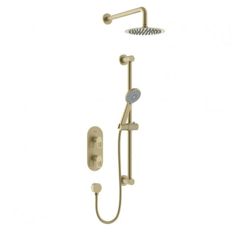 Bristan Saffron Concealed Dual Control Shower Pack - Brushed Brass - SAFFRON BB SHWR PK - TAP 'N' SHOWER
