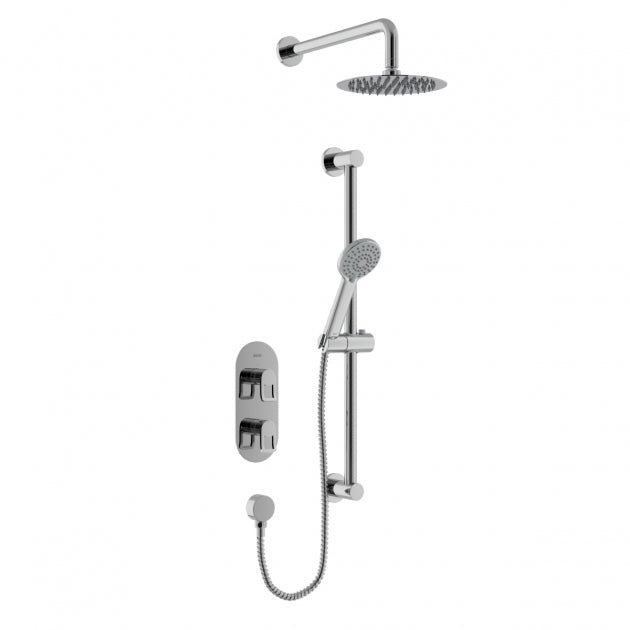 Bristan Saffron Dual Concealed Mixer Shower - Chrome - SAFFRON SHWR PK - TAP 'N' SHOWER