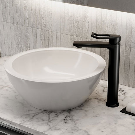 Bristan Saffron Eco Start Tall Basin Mixer with Clicker Waste - Black - SAF ES TLBAS BLK - TAP 'N' SHOWER