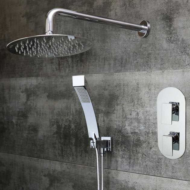 Bristan Sail Shower Kit and Fixed Head Dual Concealed Mixer Shower - Chrome - SAIL SHWR PK2 - TAP 'N' SHOWER