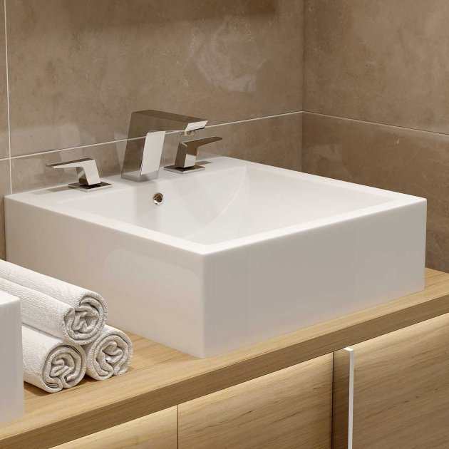 Bristan Sail Modern Deck Mounted 3 - Hole Basin Mixer Tap - Chrome - SAI 3HBAS C - TAP 'N' SHOWER