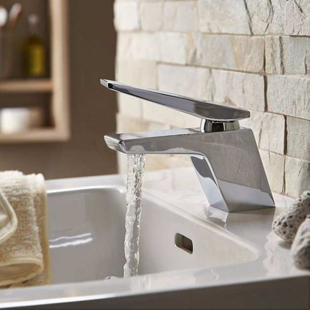 Bristan Sail Mono Modern Manual Clicker Waste Basin Mixer Tap - Chrome - SAI BAS C - TAP 'N' SHOWER