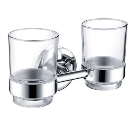 Bristan Solo Contemporary Double Tumbler and Brass Holder - Chrome - SO DHOLD C
