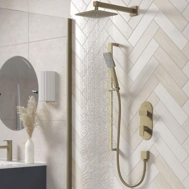 Bristan Tangram Concealed Dual Control Shower Pack - Brushed Brass - TANGRAM BB SHWR PK - TAP 'N' SHOWER