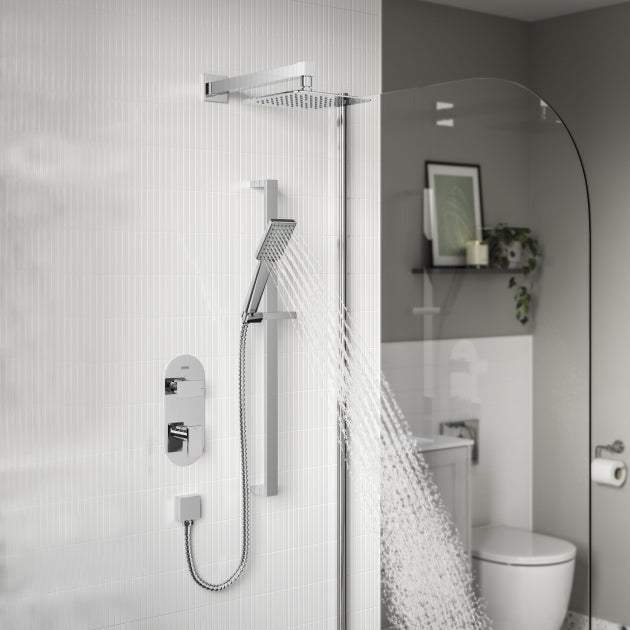 Bristan Tangram Dual Concealed Mixer Shower - Chrome - TANGRAM SHWR PK - TAP 'N' SHOWER