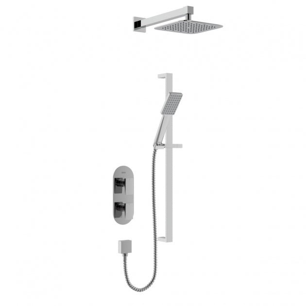 Bristan Tangram Dual Concealed Mixer Shower - Chrome - TANGRAM SHWR PK - TAP 'N' SHOWER