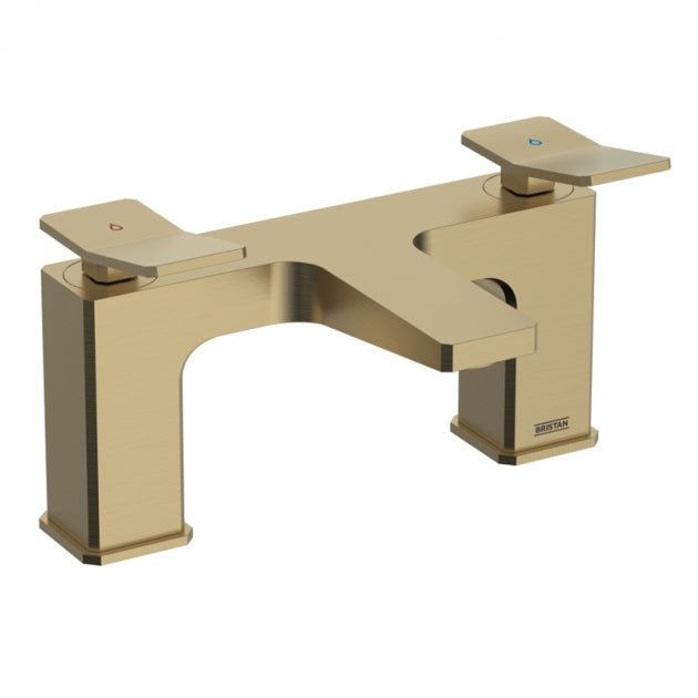 Bristan Tangram Bath Filler Tap Pillar Mounted - Brushed Brass - TAN BF BB - TAP 'N' SHOWER
