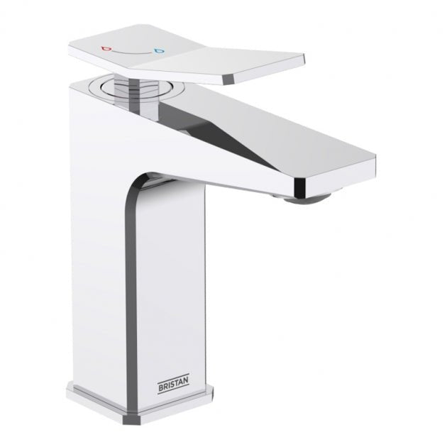 Bristan Tangram Eco Start Basin Mixer Tap with Clicker Waste - Chrome - TAN ES BAS C - TAP 'N' SHOWER