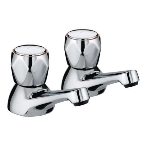Bristan Value Modern Metal Heads Manual Club Bath Taps  - Chrome - VAC 3/4 C MT