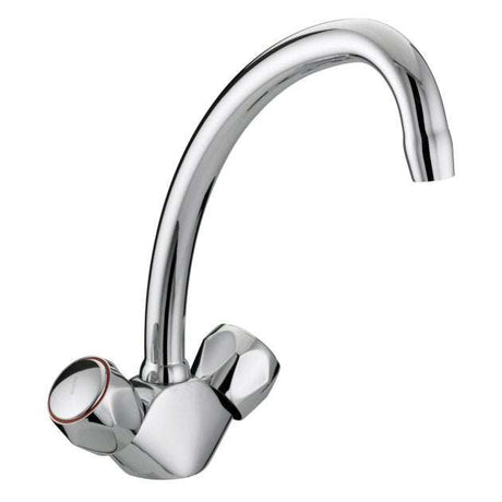 Bristan Value Club Budget Dual Handle Mono Kitchen Sink Mixer Tap - Chrome - VAC BSNK C MT