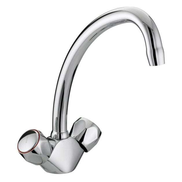 Bristan Value Club Budget Dual Handle Mono Kitchen Sink Mixer Tap - Chrome - VAC BSNK C MT - TAP 'N' SHOWER