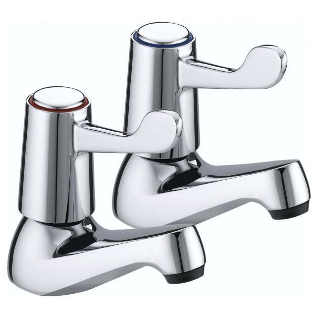 Bristan Value Modern Lever Manual Basin Taps 76mm - Chrome Plated - VAL2 1/2 C CD - TAP 'N' SHOWER