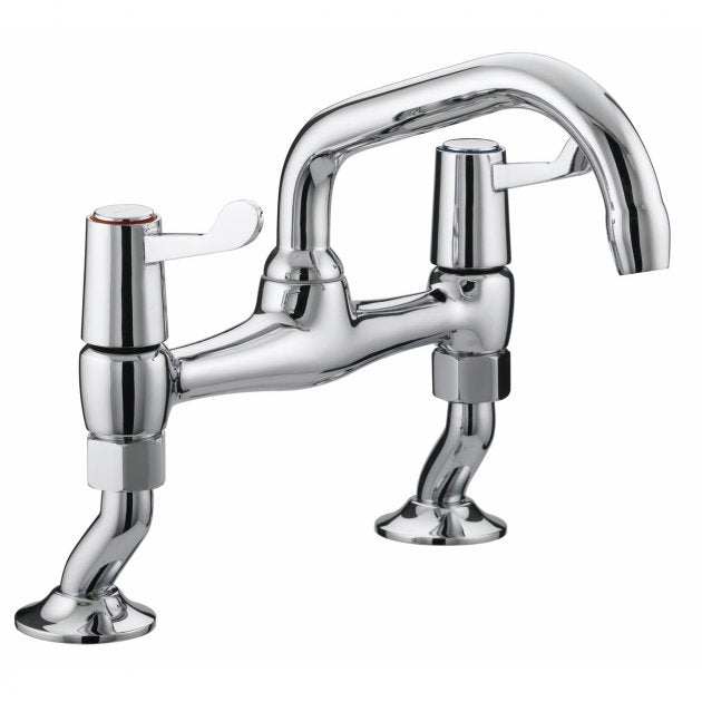 Bristan Value Pillar Bridge Manual Pillar Mounted Kitchen Sink Mixer Tap - Chrome - VAL2 PSNK C CD - TAP 'N' SHOWER