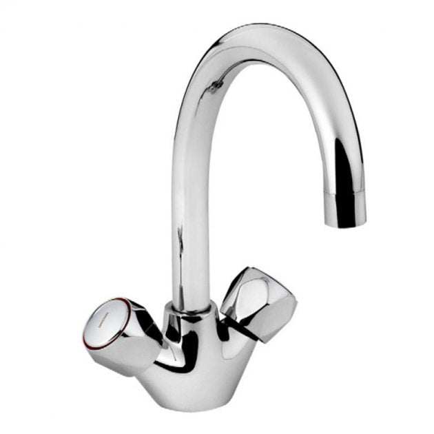 Bristan Value Club Monobloc Dual Handle Kitchen Sink Mixer Tap - Chrome - VAC2 SNK C MT - TAP 'N' SHOWER
